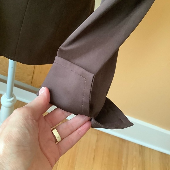 JONES NEW YORK Brown Stretch Satin Hourglass Blazer Size 4 - Picture 10 of 14